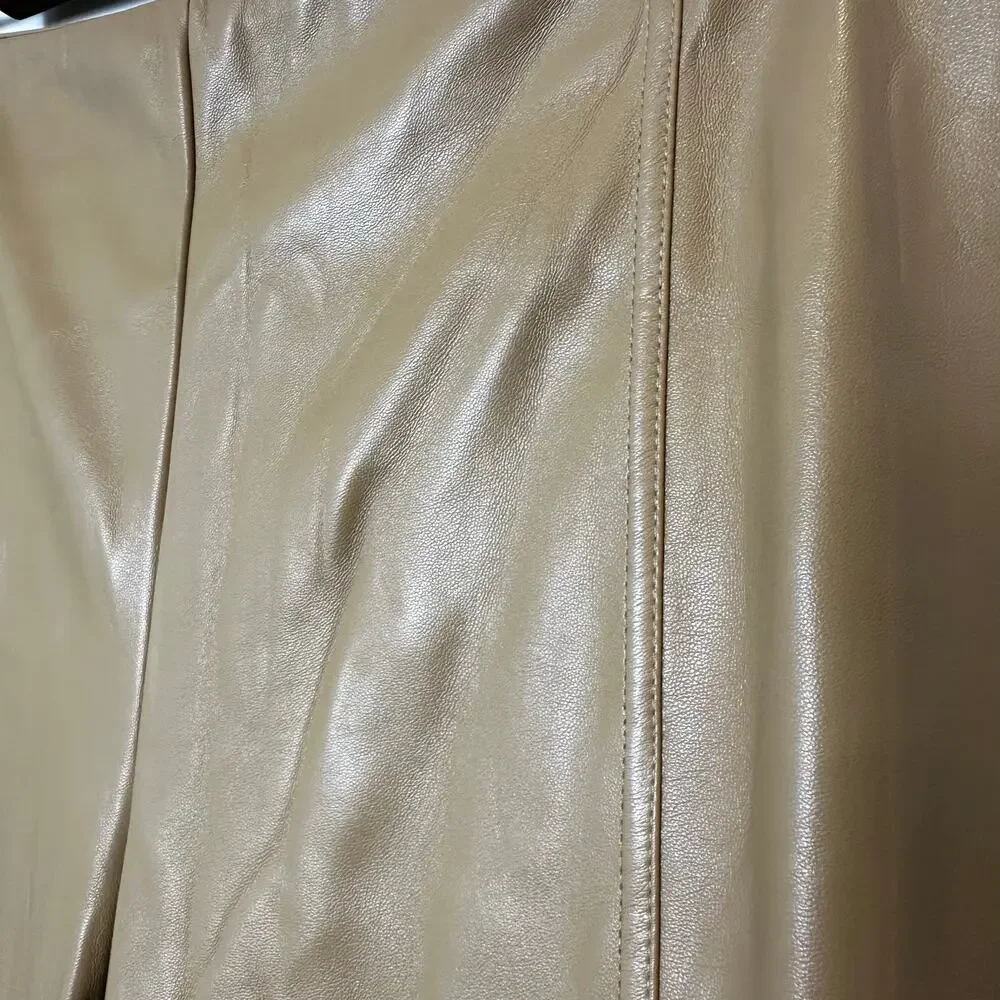 Nicole‎ Miller Faux Leather High Rise Leggings Camel Brown Medium NWT